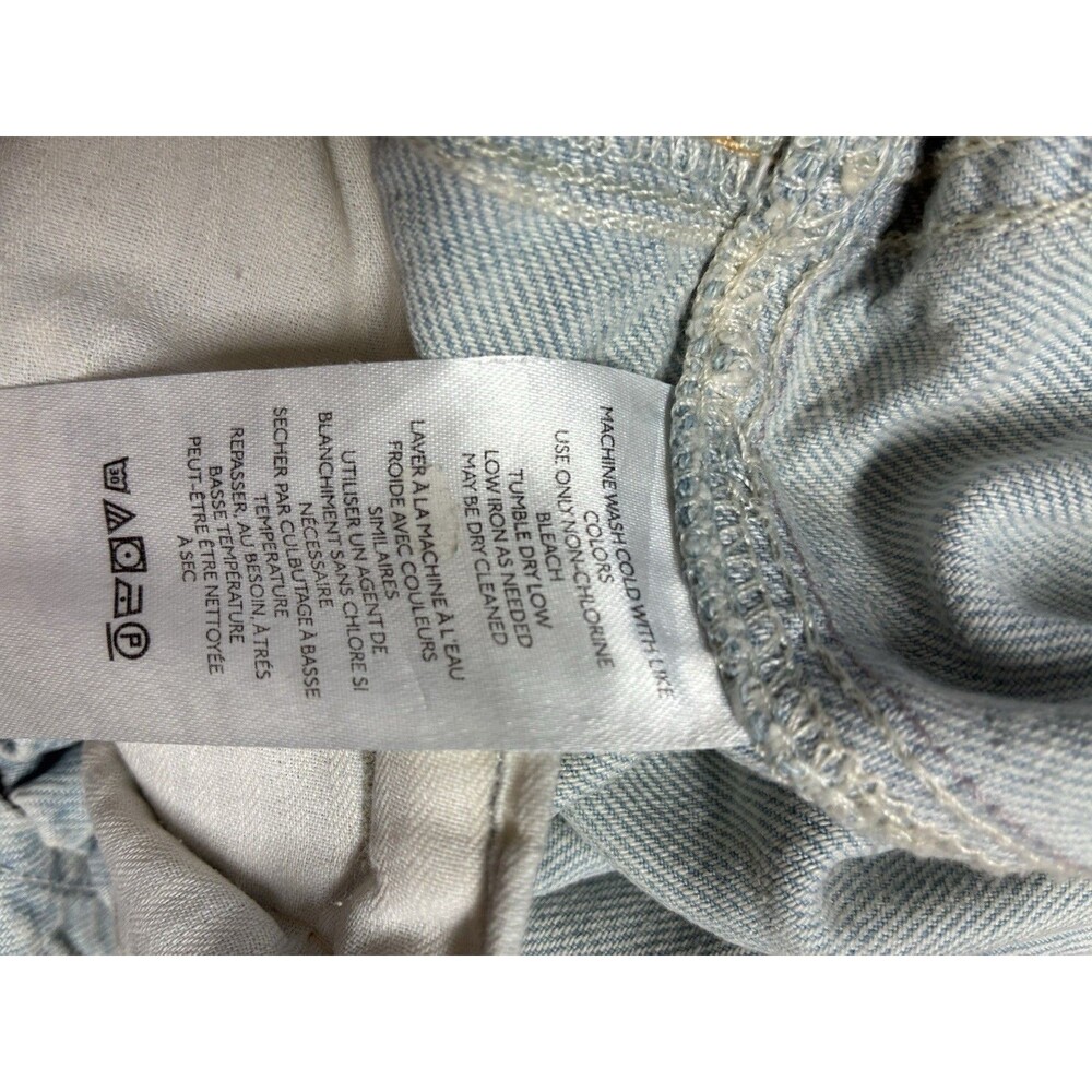 We The Free Hazel Pull On Drop Waist Harem Cargo Pocket Jeans Light Wash XL - Picture 9 of 9